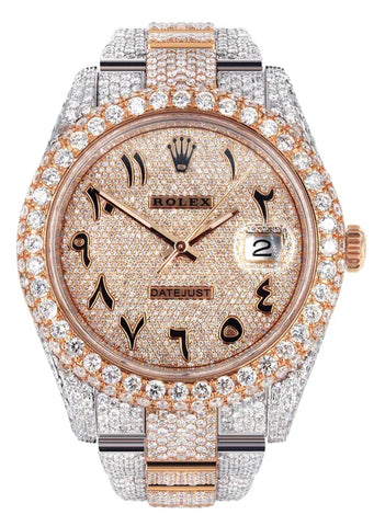 Diamond Rose Gold Iced Out Rolex Datejust